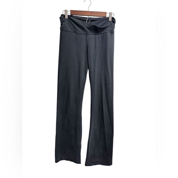 Aerie Washed Black Crossover Ruched Bootcut Yoga Pant SZ Medium Long Tall - Picture 1 of 4